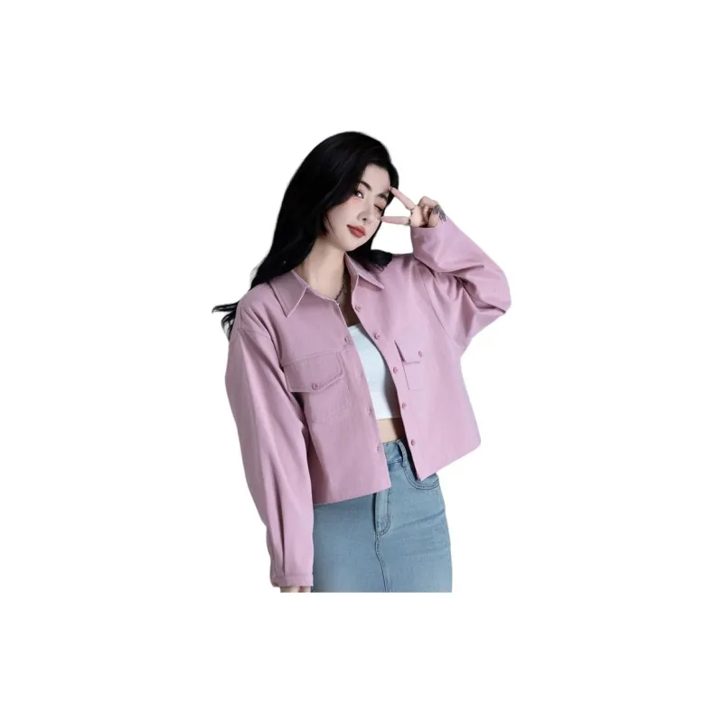 You Cow Me Pants Denim Jacket Women's Pink-2