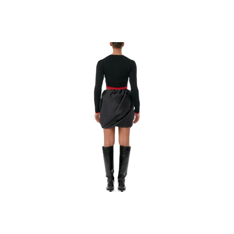 GANNI Cropped Knitted Cardigan-2