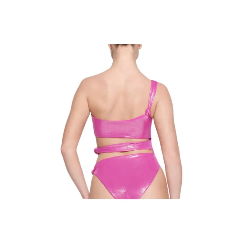 SKIMS LIQUID SHINE SWIM KNOTTED ONE SHOULDER MONOKINI One-piece Swimsuit Women's Lollipop/Popstick-2