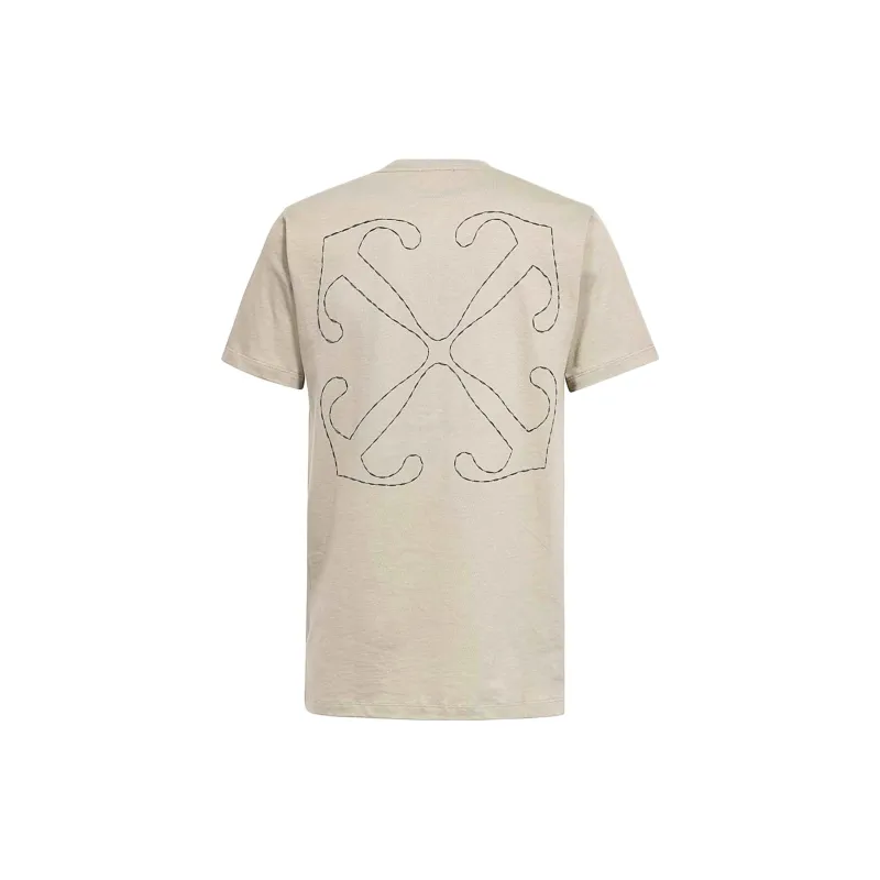 OFF WHITE Logo Embroidered Cotton T shirt-1