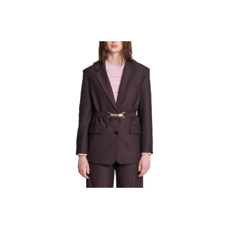 Maje Belted Blazer-1