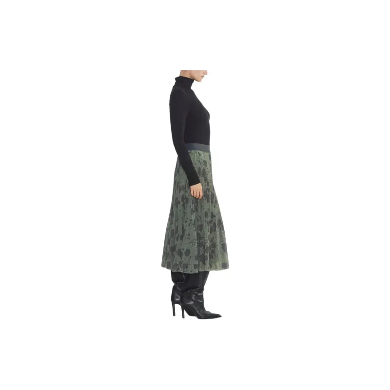 ARITZIA Wilfred New Twirl Pleated Skirt Casual Long Skirts Women's Smoky Sage Coal Gray/Smoke-Infused Sage Coal Gray-4