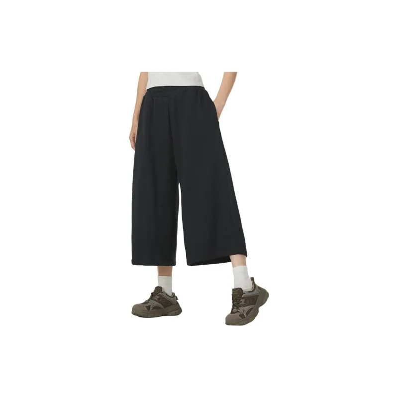 Under Armour Rival Fleece Crop Wide Leg Knitted Sweatpants Women's Black-3