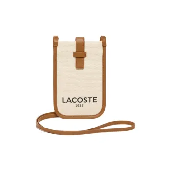 LACOSTE Cotton Shoulder Bag, Crossbody Bag Men's Ecru