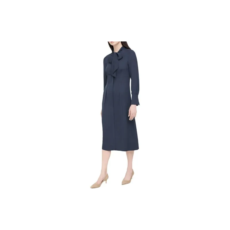 THEORY Long Sleeved Dresses Women's Dark Blue-2