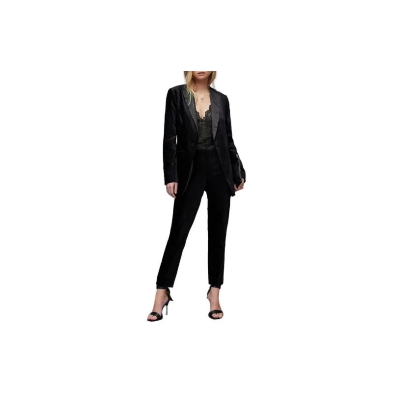 ALLSAINTS Allsaints Sofia Velvet Blazer Business Suit Women's Midnight Blue-1