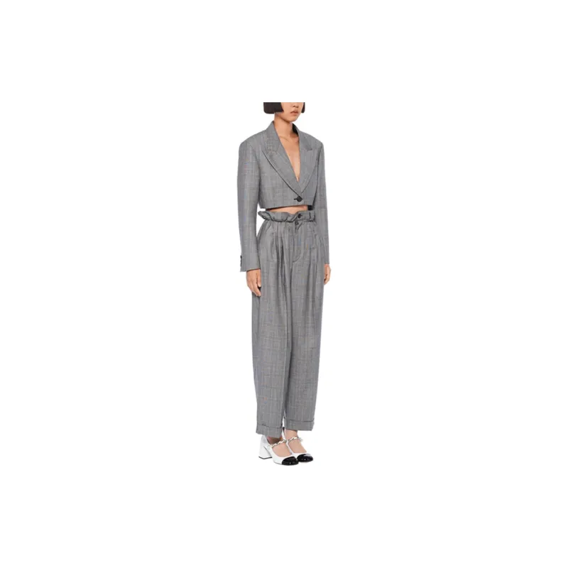 MIU MIU FW21 Cropped Coat Women's Gray-3