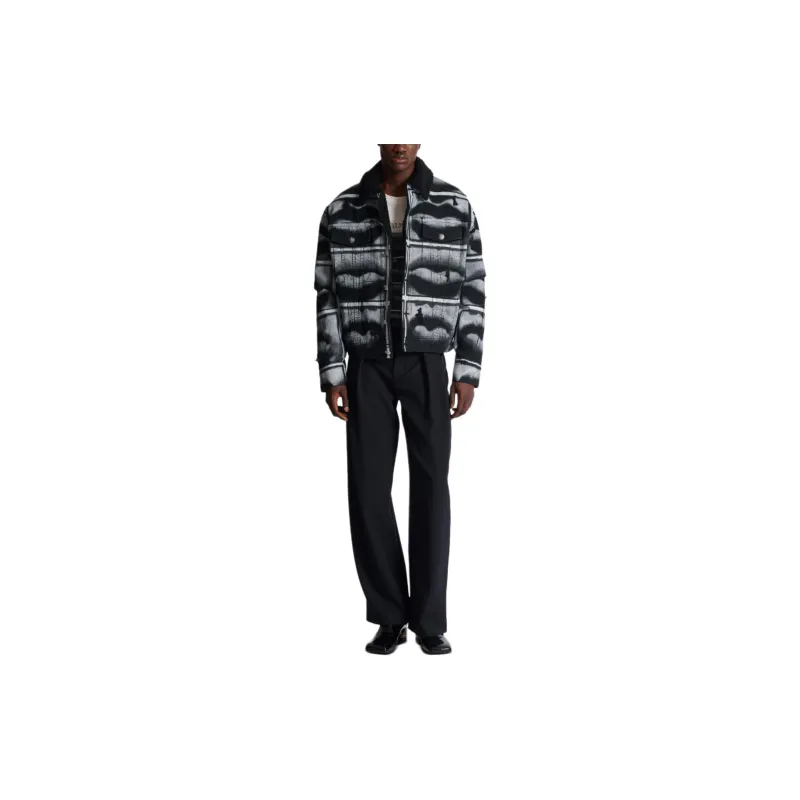 BALMAIN Lips print Denim Jacket-1