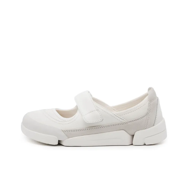Clarks Abrasion Resistant Low Top Casual Shoes Women's White-0