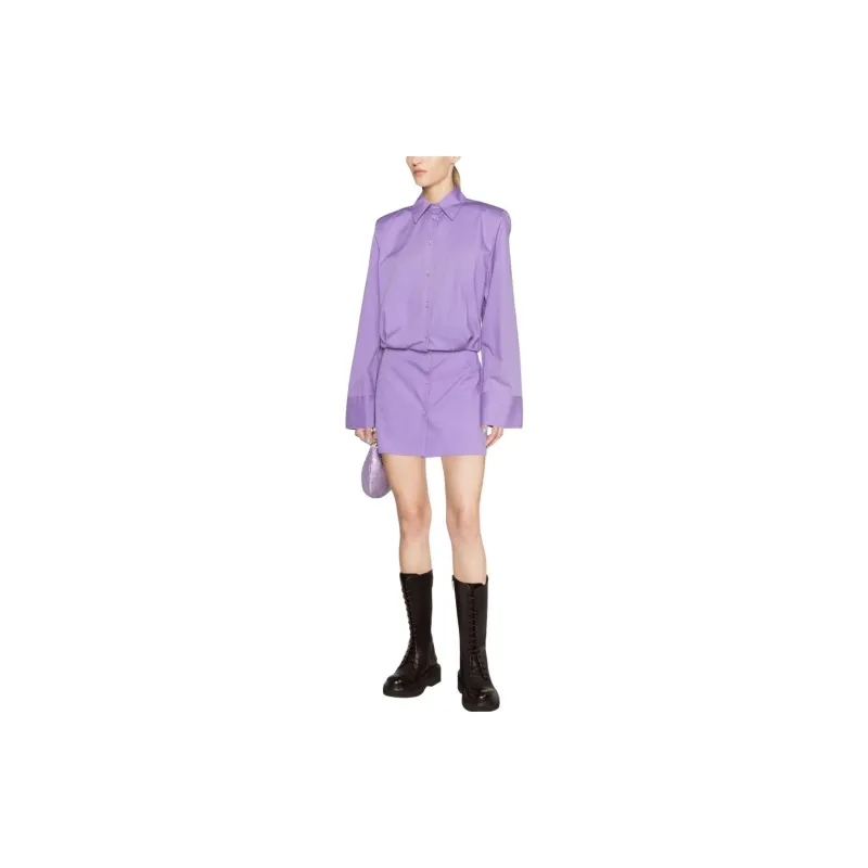 The Attico Collared Long-Sleeved Shirt Dress-3