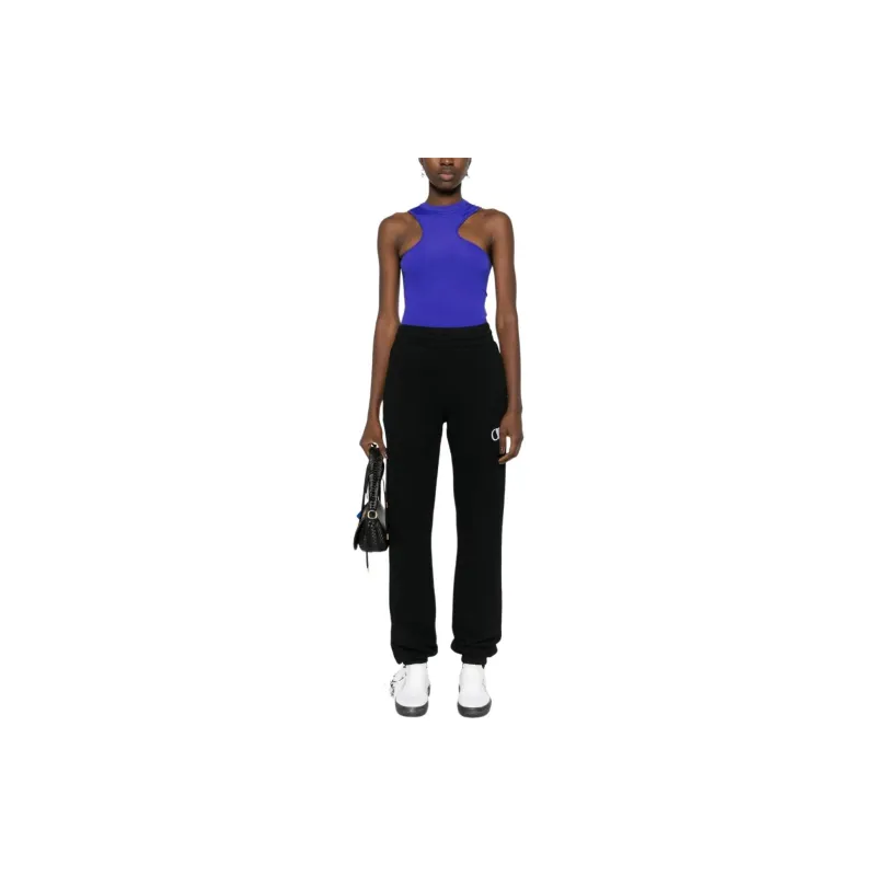 OFF-WHITE Logo Embroidered Straight Leg Pants-1