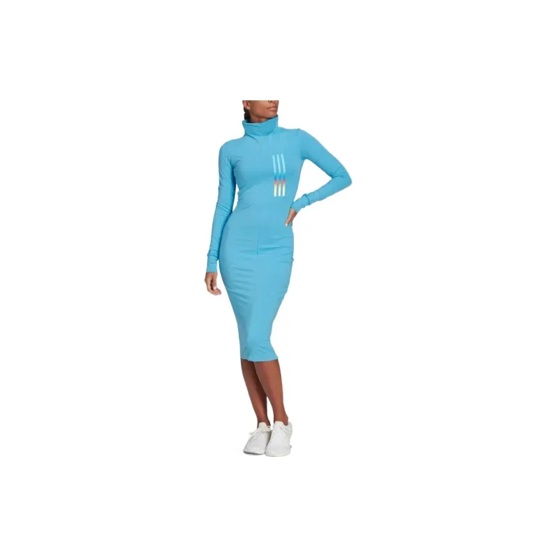 Adidas Long Sleeved Dresses Women's Sky Blue-1