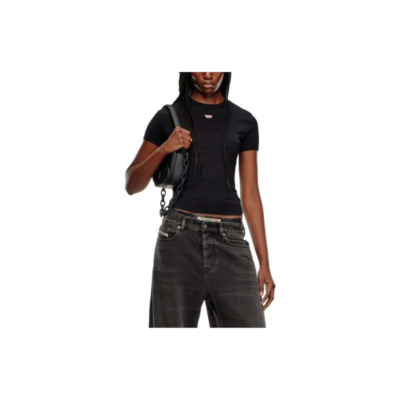 DIESEL T Uncutie Long D Embroidered D Patch T Shirt-2
