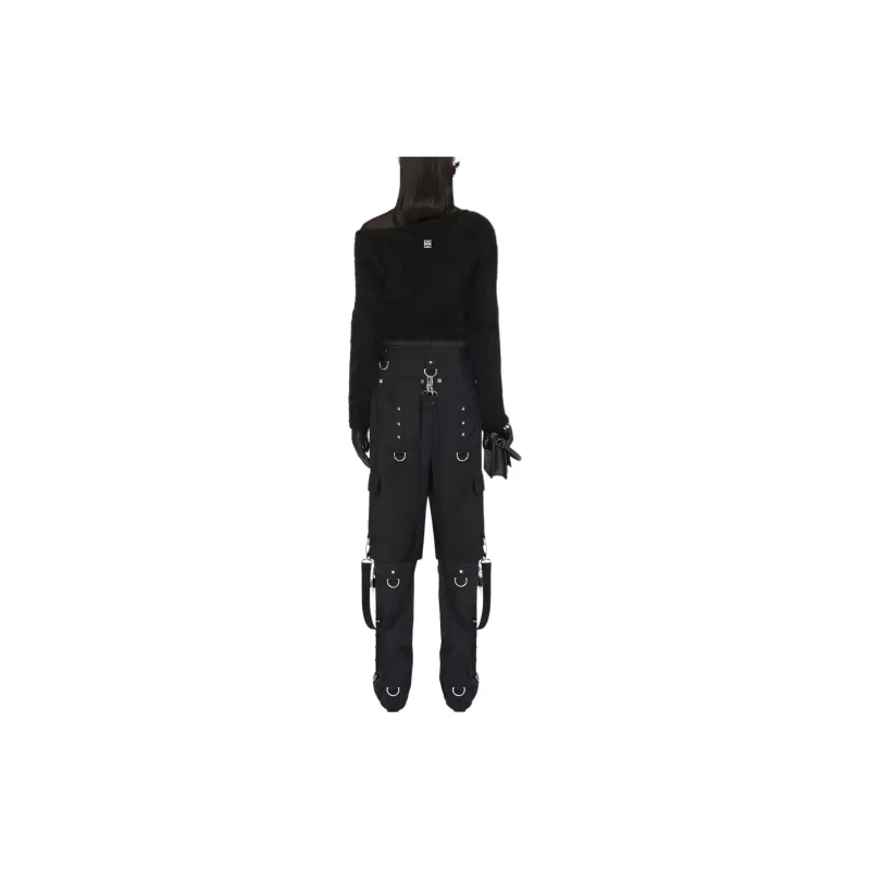 GIVENCHY SS24 Cropped Asymmetrical Sweater In Alpaca Wool Sweater Women's Black-2