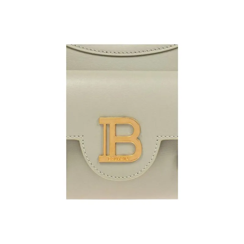 BALMAIN Leather Handbag Shoulder Bag Women's Green-3