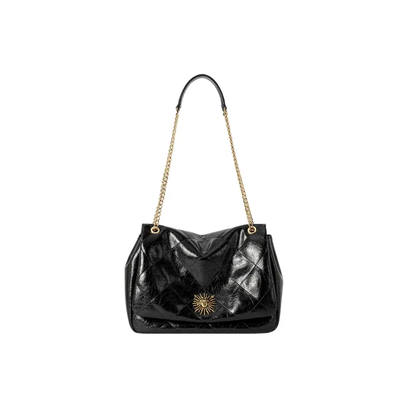 VANESSA HOGAN Cow Leather Shoulder Bag Women's Ecru/Black-1