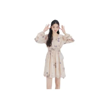 DEAR DEER PUFF Long Sleeved Dresses Women's Image Color