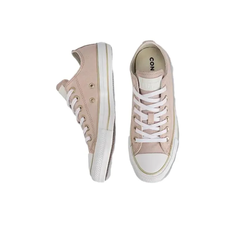 Converse Chuck Taylor All Star Anti-Slip Wear-Resistant Low-Top Canvas Shoes Women's Pink White-3