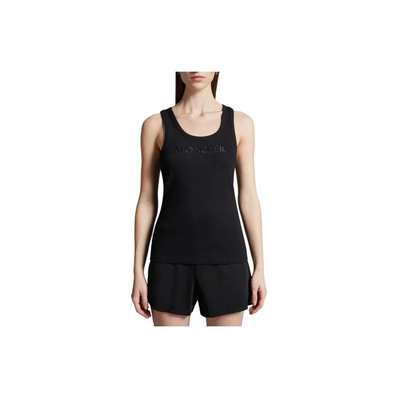 Moncler Logo Embroidered Ribbed Tank Top-1
