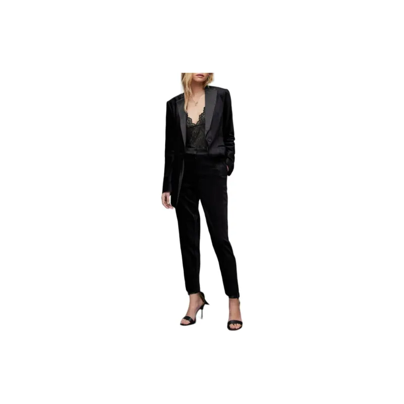 ALLSAINTS Allsaints Sofia Velvet Blazer Business Suit Women's Midnight Blue-2