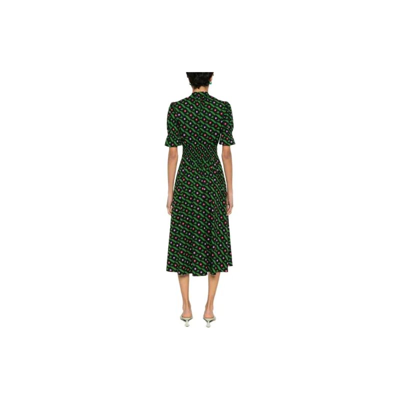 Diane Von Furstenberg SS24 Short Sleeved Dress Women's Black-2