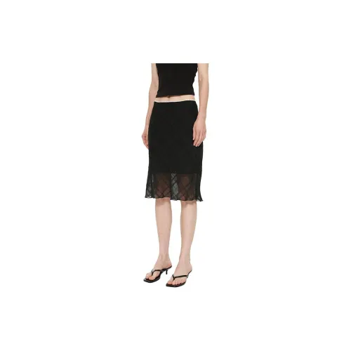 Trou Noir Casual Long Skirts Women's Black