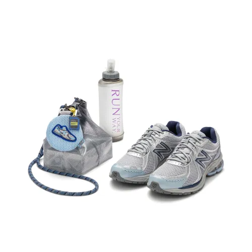 New Balance NB 860 V2 Anti-Slip And Wear-Resistant Breathable Low-Top Casual Running Shoes Unisex Silver Gray Blue