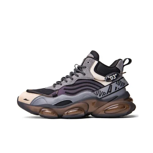 Kuding Anti Slip Wear Resistant High Top Running Shoes Men's