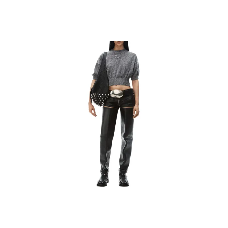 Alexander Wang Drop Shoulder Cropped T Shirt-1