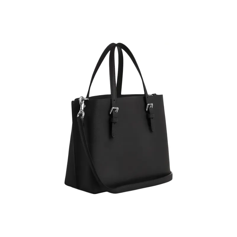 COACH Mollie Cow Split Leather Tote Bag Shopping Bag Shoulder Bag Crossbody Bag Handbag Medium Size Women's Black-1