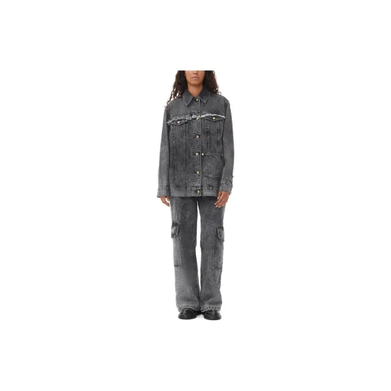 GANNI Buttoned Denim Jacket-1