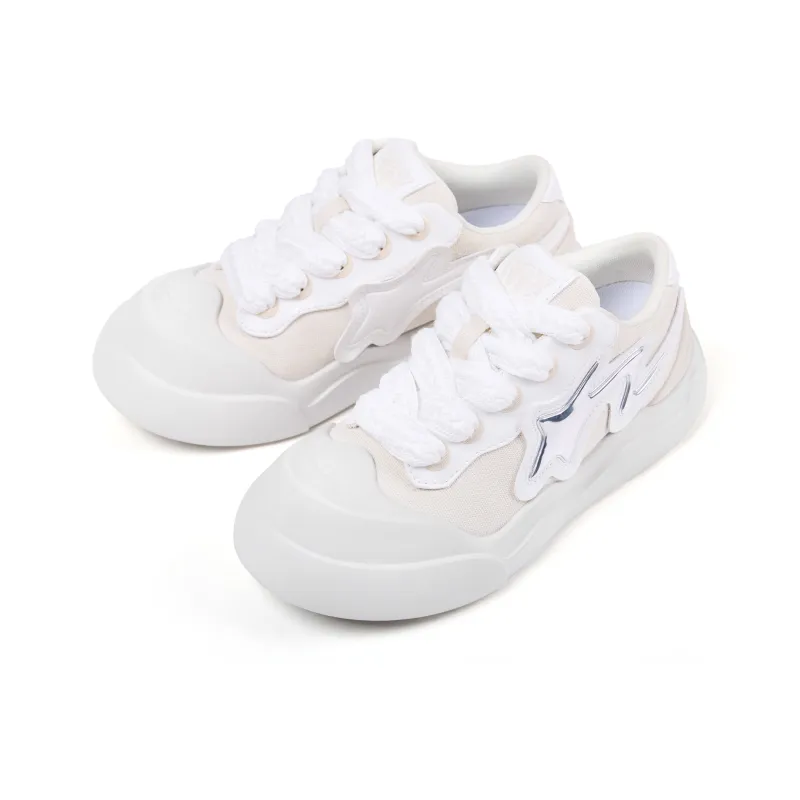 Hemy Height Increasing Anti Slip And Wear Resistant Low Top Casual Shoes Unisex White-2
