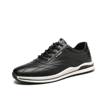 RED DRAGONFLY Sports Leather Shoes With Soft Sole Wear resistant And Lightweight Low Top Commute White Sneakers Men's
