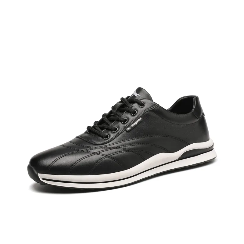 RED DRAGONFLY Sports Leather Shoes With Soft Sole Wear resistant And Lightweight Low Top Commute White Sneakers Men's-0