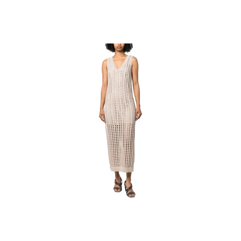 Brunello Cucinelli Sleeveless Dresses Women's Brown-1