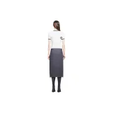 COURREGES Slash Asymmetric Neck Contrast Trim T-Shirt
