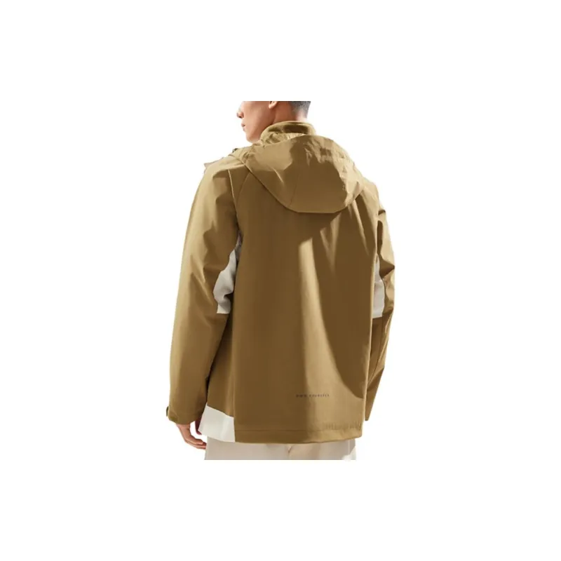 LiNing Fitness Series Durable Windproof Waterproof And Breathable Windbreaker Jacket Men's Wax Yellow/Lizard Umber-3