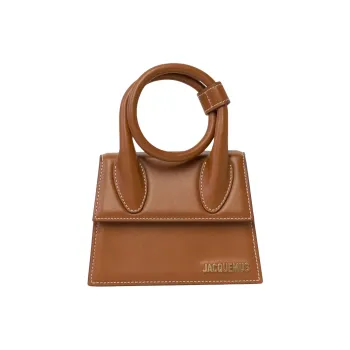 Jacquemus Leather Tote Bag Shopping Bag Handbag Women's Brown