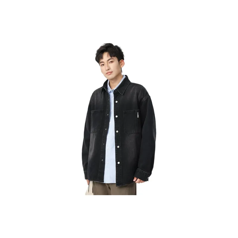 Tonlion Denim Jacket Unisex Black-2