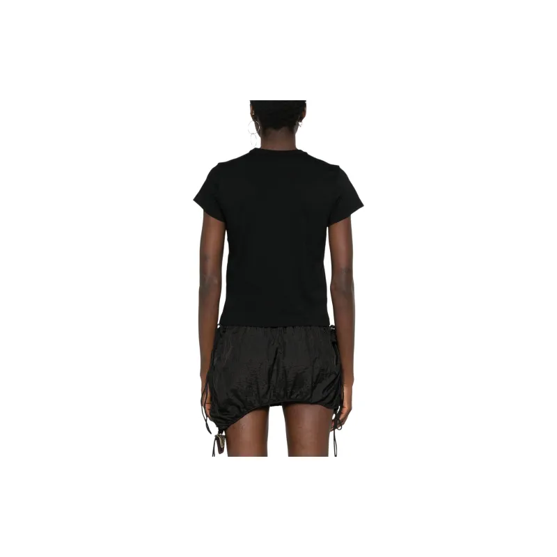 Alexander Wang Essential Jsy Shrunk Puff Logo & Bound Neck Tee Black-2