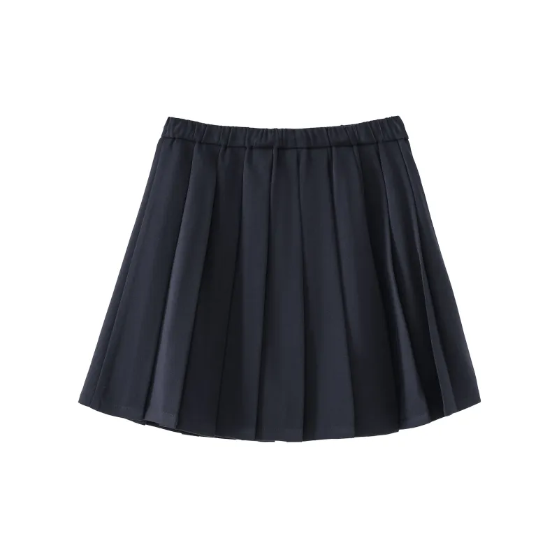 Fstudio Pleated Skirt Women's Navy Blue-1