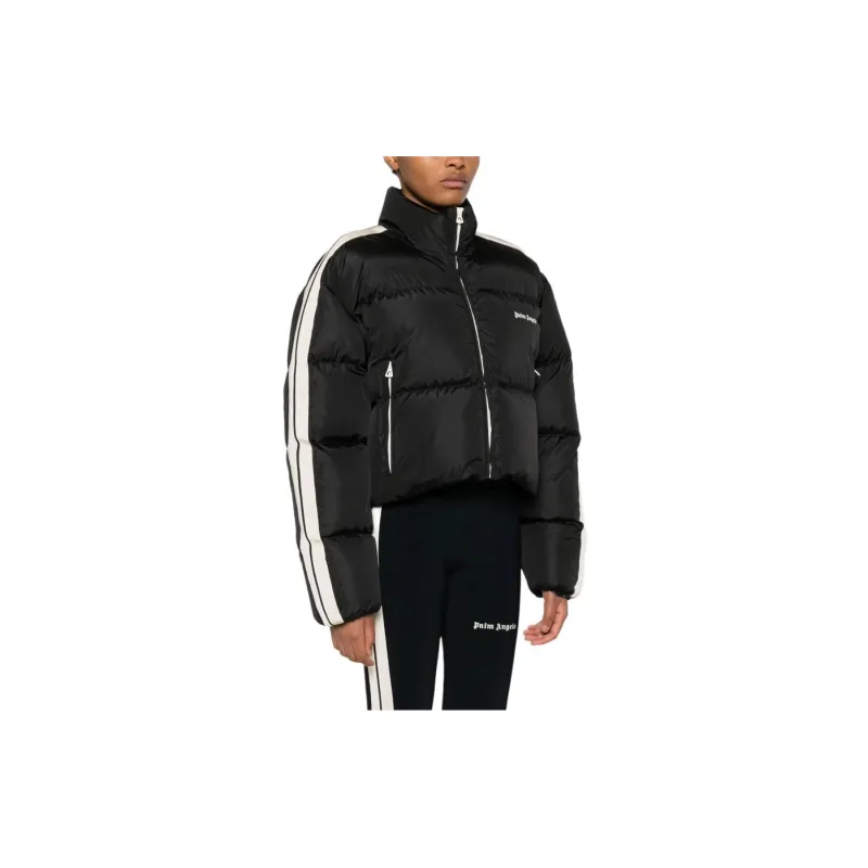 PALM ANGELS Logo Embroidered Zip-Up Jacket-2