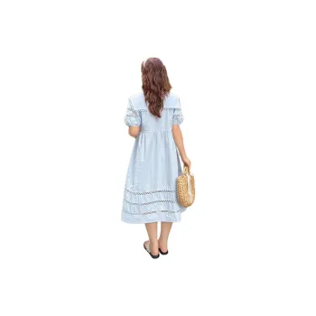 DAMABAIFENBAI Short-Sleeved Dresses Women's Blue