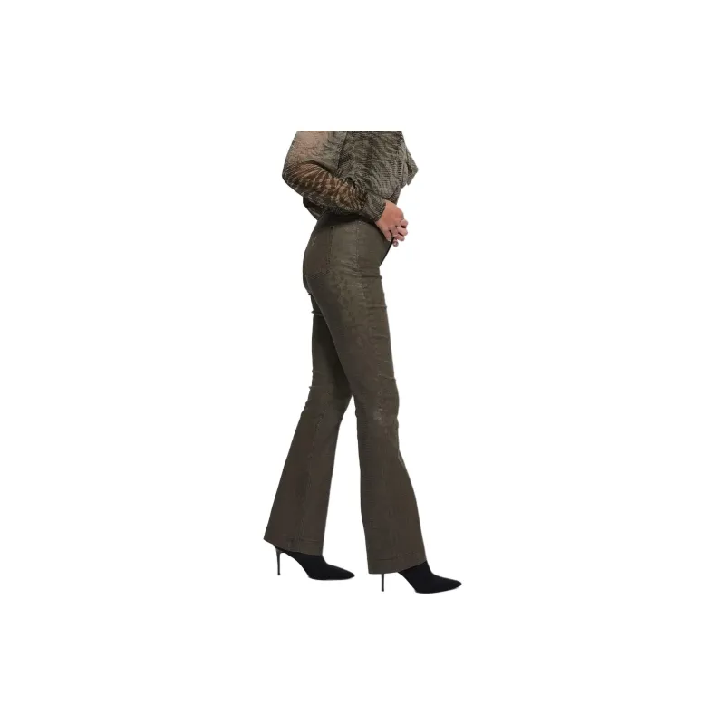 GUESS Pop '70s Snakeskin Flared Pants Jeans Women's Gray-5