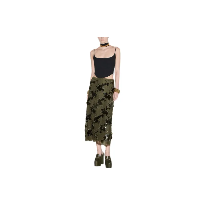 GUCCI Laced All Over Sequinned Skirt-4
