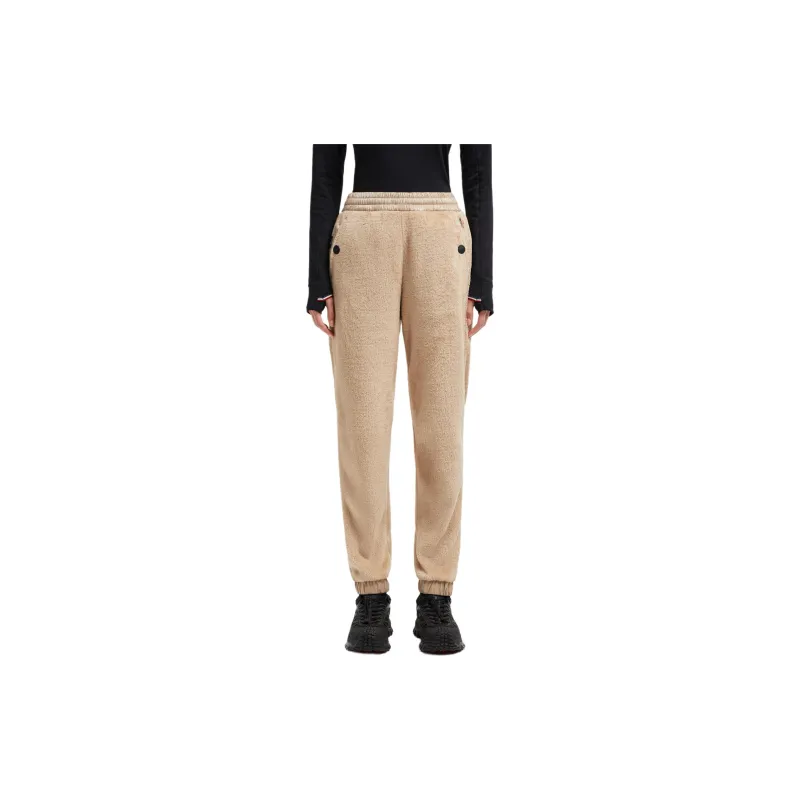 Moncler Knitted Sports Pants Women's Light Brown-3