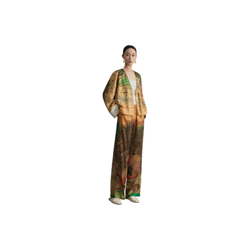NAWEI Casual Pants Women's Beige Brown-1