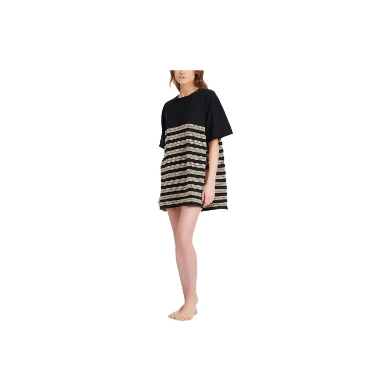 BALMAIN Striped Logo lettering Knit Top-3