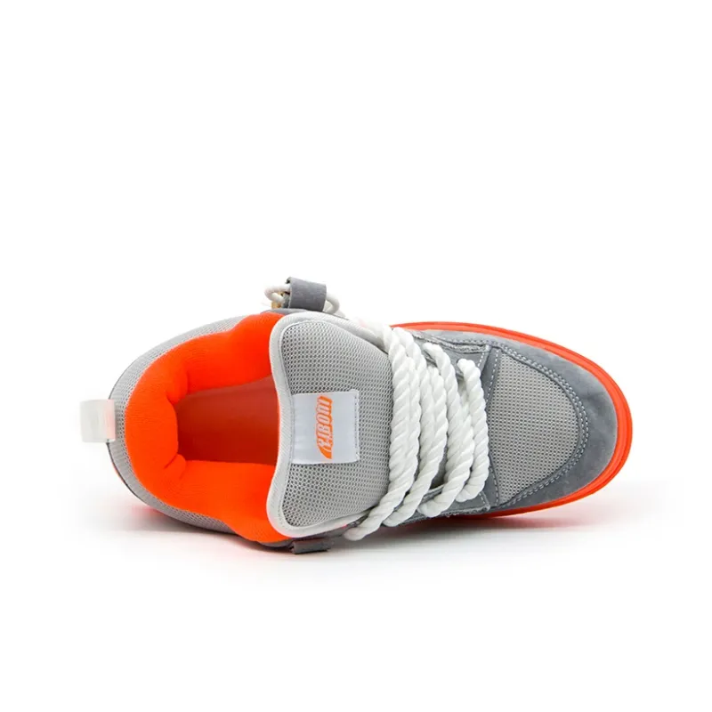 YIBONI Coverage Slip Resistant And Abrasion Resistant Low Top Skateboard Shoes Unisex Gray-2