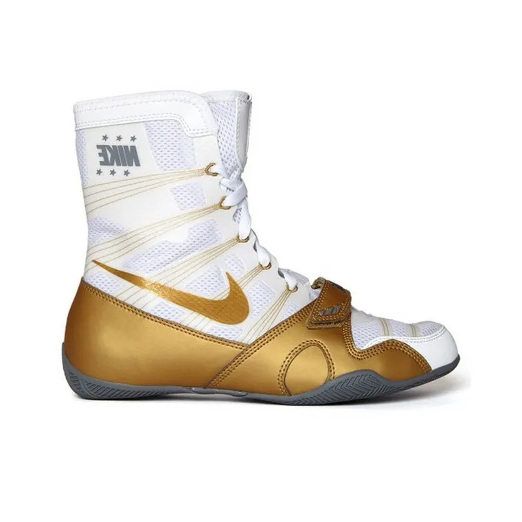 Nike HyperKO Anti Slip Wear Resistant High Top Training Shoes Unisex White Gold-1